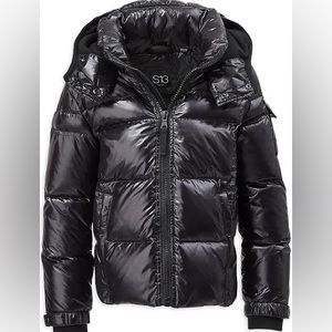 S13 boys glossy puffer hooded jacket